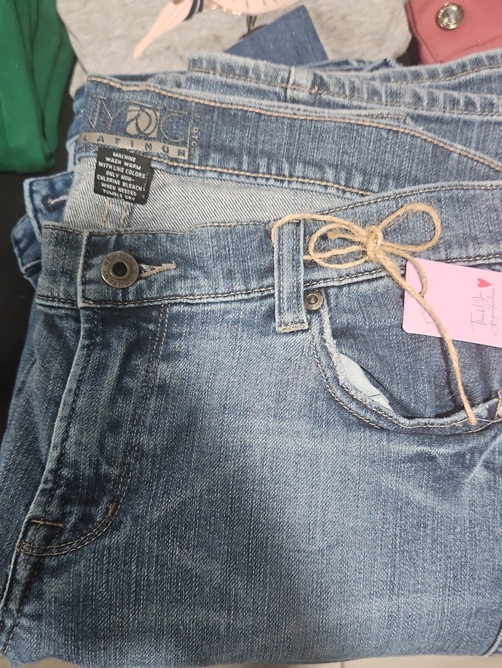 New York & Company Women’s Faded Blue Straight Leg Jeans